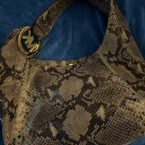 Michael Snake Print Handbag